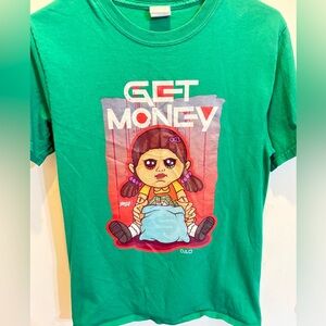 Men’s green t shirt Get money ghetto stlye green T shirt size Small #thuglife